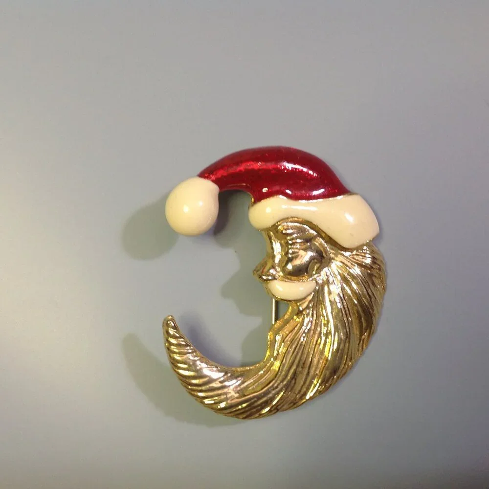 Christmas Brooch Santa Claus in the Crescent Moon Accessories Associates, Inc.